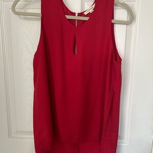 Chocolate Sleeveless Keyhole Tank - Red